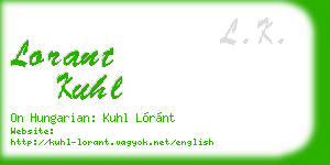 lorant kuhl business card